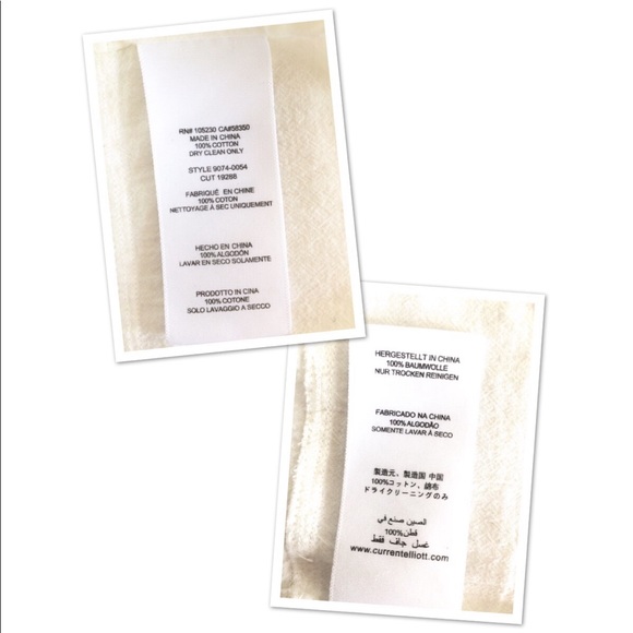 Current / Elliott Cotton Pintuck Ruffle Top in Star White, XS NWT - Picture 7 of 8